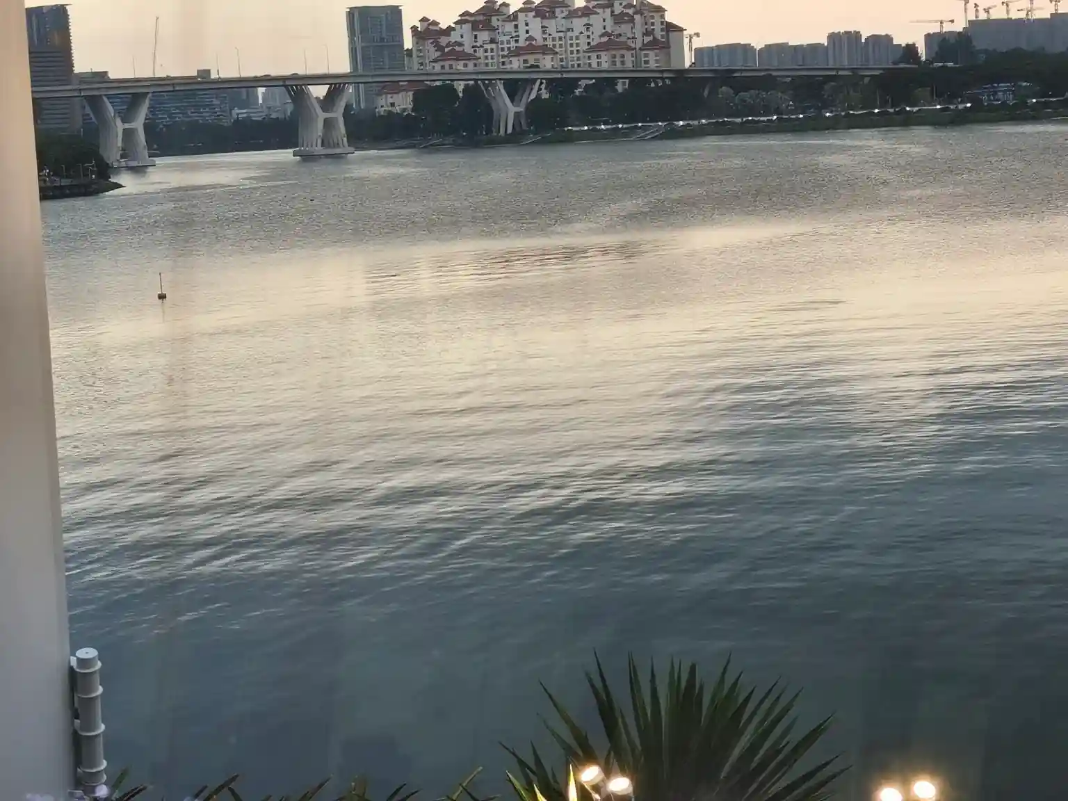 Glassy patch surrounded by ripples