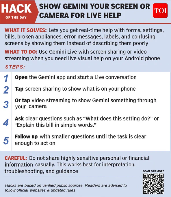 Show Gemini your screen or camera for live help